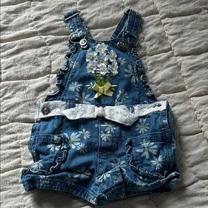Floral Denim Kids Overalls